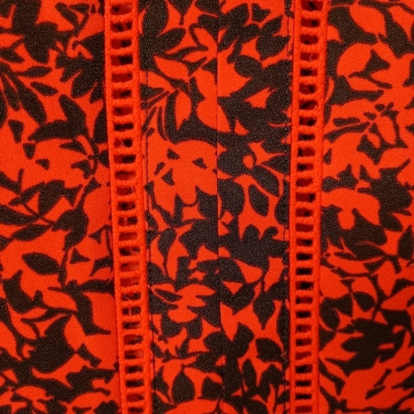 *2/$25* MICHAEL Michael Kors Womens Red Black Print Blouse XS - Picture 5 of 6